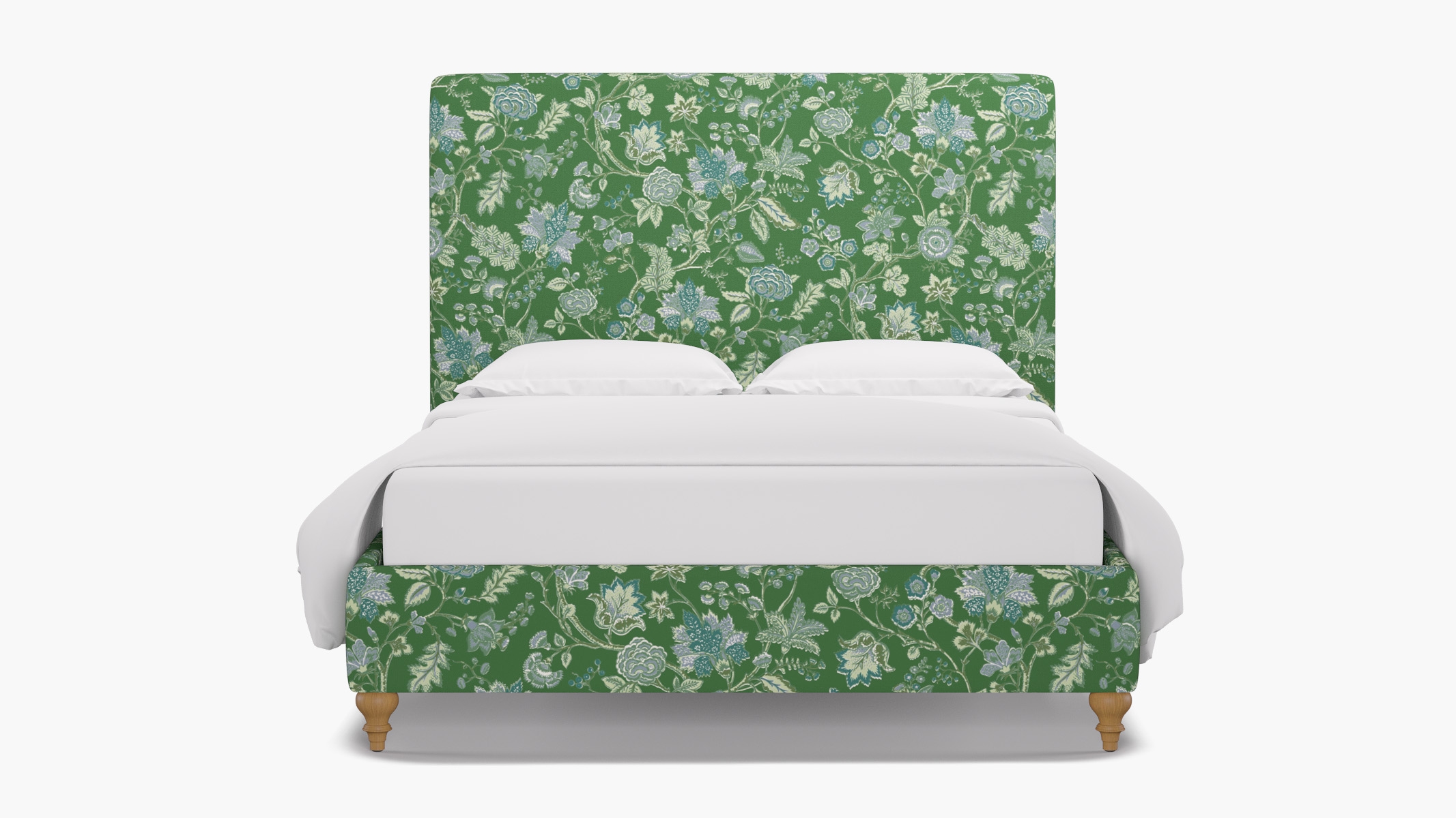 Classic Bed, Green La Vendee, Natural Traditional Turned Leg, Twin - Image 0