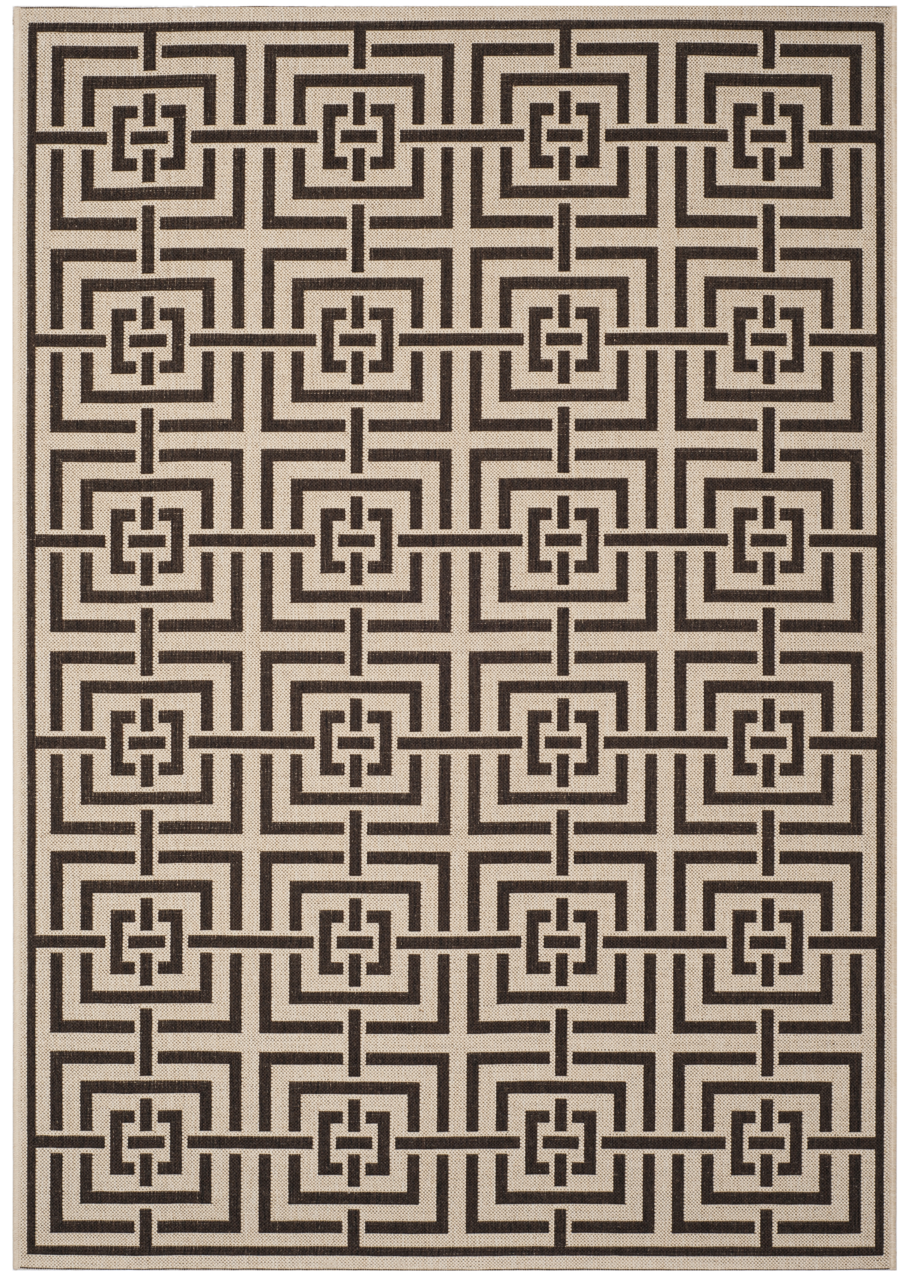 Arlo Home Indoor/Outdoor Woven Area Rug, LND128B, Natural/Brown,  5' 1" X 7' 6" - Image 0