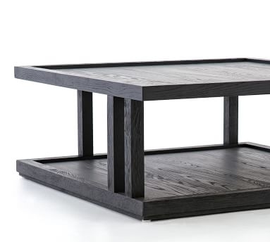 Modern Black Oak Coffee Table, 40"L - Image 1