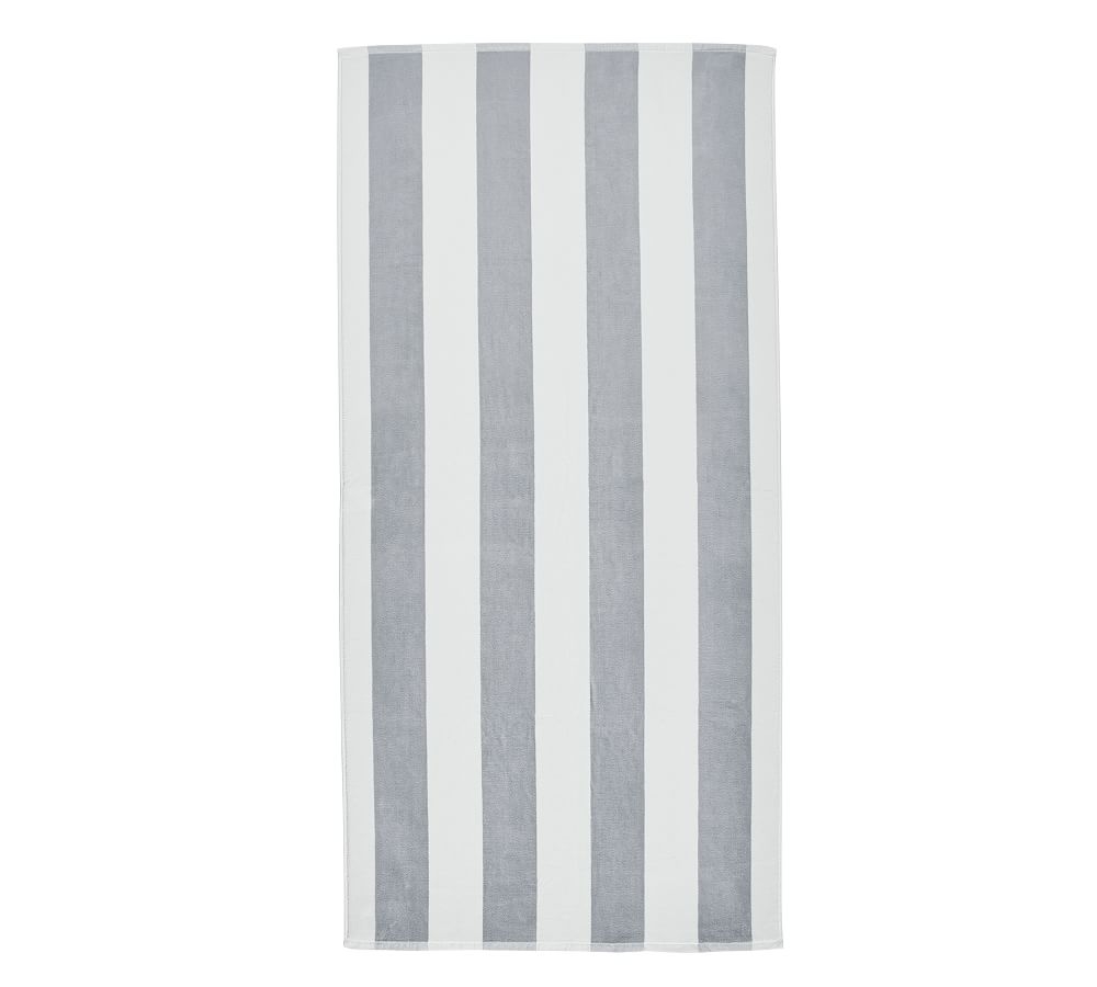 Gray Classic Awning Striped Organic Pool Towel - Image 0