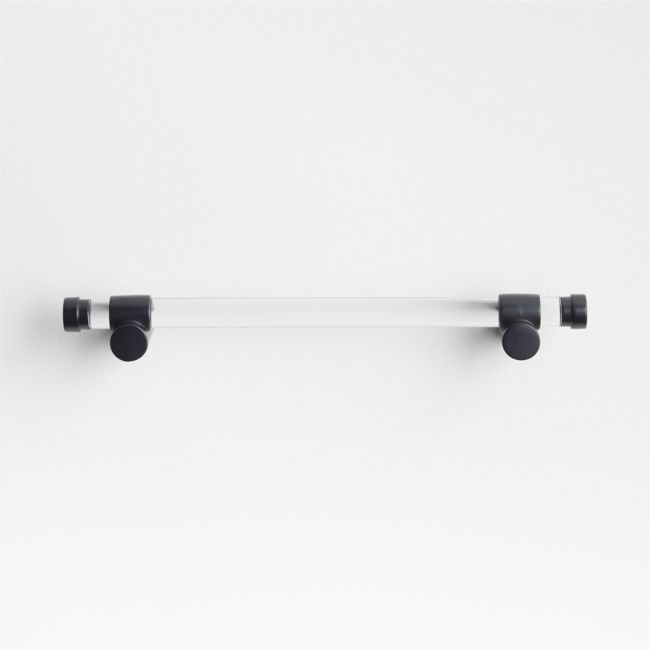 Round Acrylic Black Cabinet Drawer Bar Pull 6" - Image 0