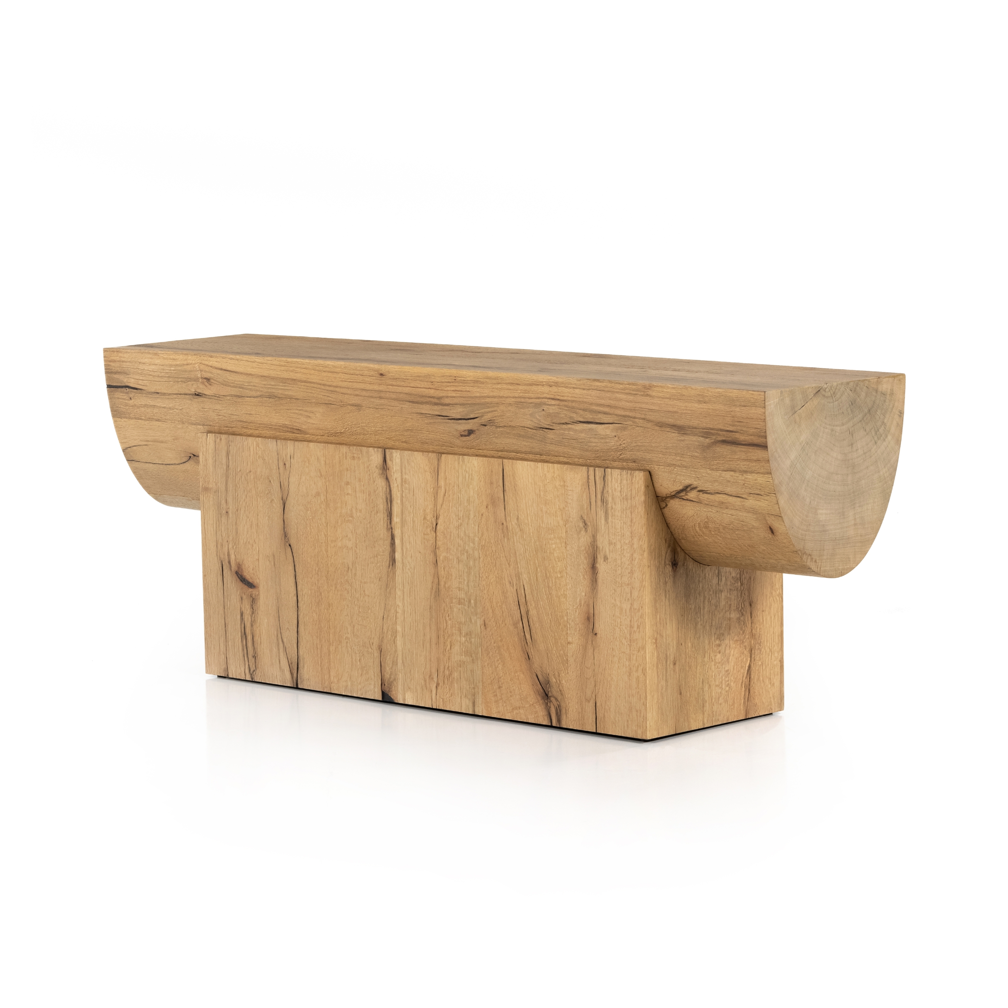 Elbert Console Table-Rustic Oak Veneer - Image 1