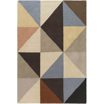 Abramson Geometric Handmade Tufted Wool Gray/Beige/Ivory Area Rug - Image 0