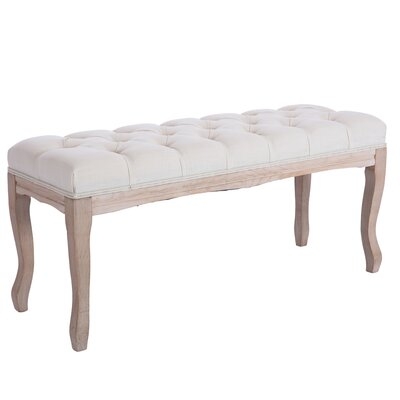 French Style Natural Rubber Wood Bench - Image 0