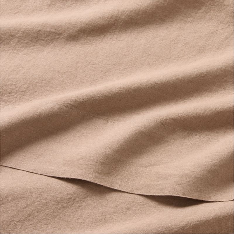 EUROPEAN FLAX™-Certified Linen Tawny Brown Queen Sheet Set - Image 1