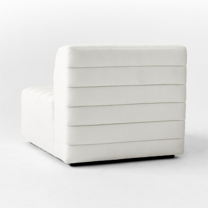 Strato Channeled Ivory Performance Fabric Armless Chair - Image 4