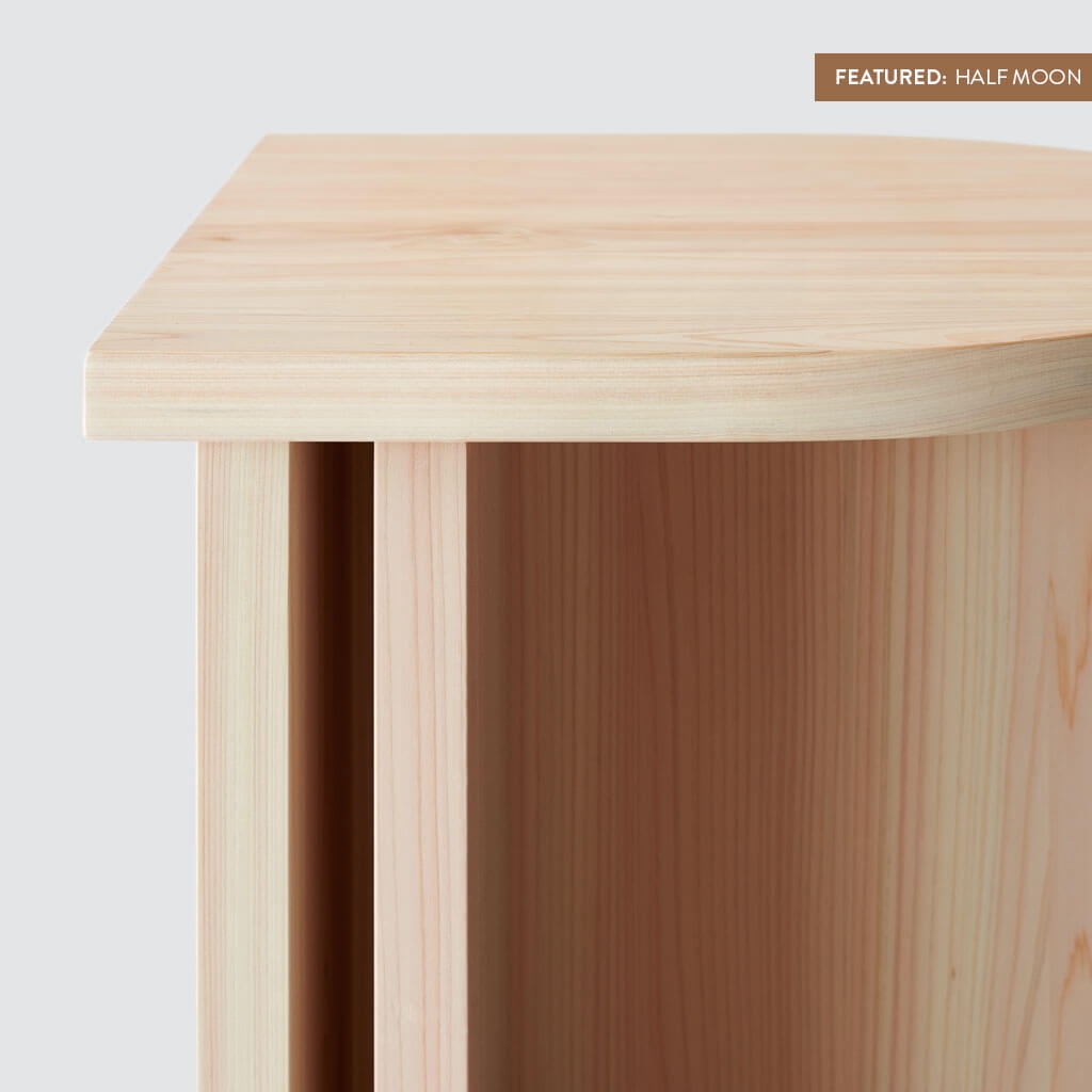 The Citizenry Hinoki Wood Side Table | Half Moon - Image 8