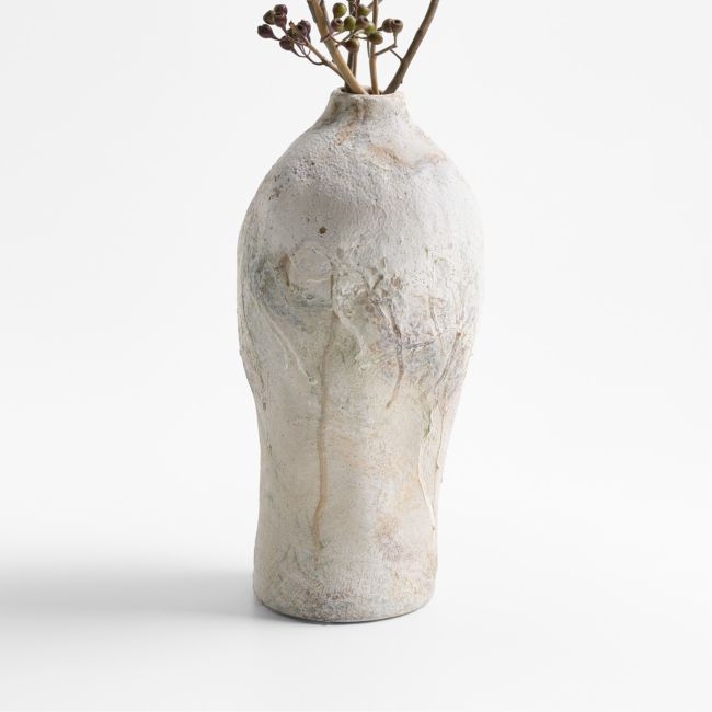 Pompeii 14" Chalky White Ceramic Vase - Image 0