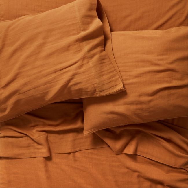 Supersoft Brulee Brown Gauze Organic Cotton Kids Queen Sheet Set - Image 0