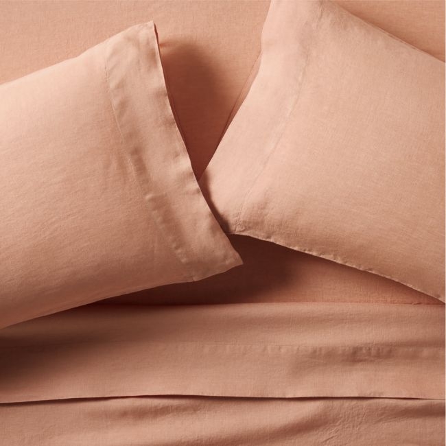 Aire Natural Hemp Terracotta Queen Bed Sheet Set - Image 0