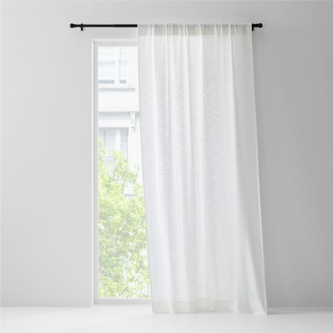Lindstrom Ivory Organic Cotton Sheer Window Curtain Panel 52"x84" - Image 0