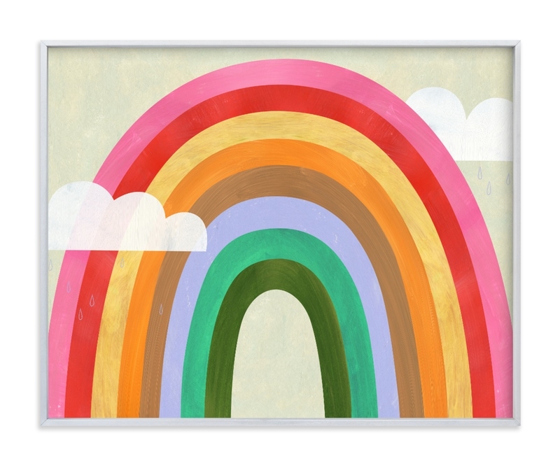 Rainbow & Clouds Children's Art Print - Image 0