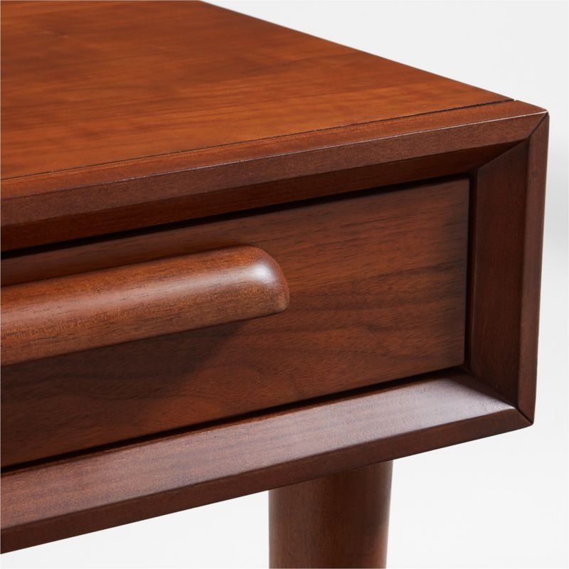 Tatum Walnut Wood Desk with Drawer - Image 5