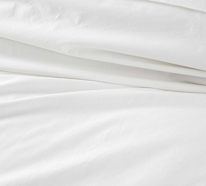 Spencer Washed Cotton Duvet, Twin, White - Image 1