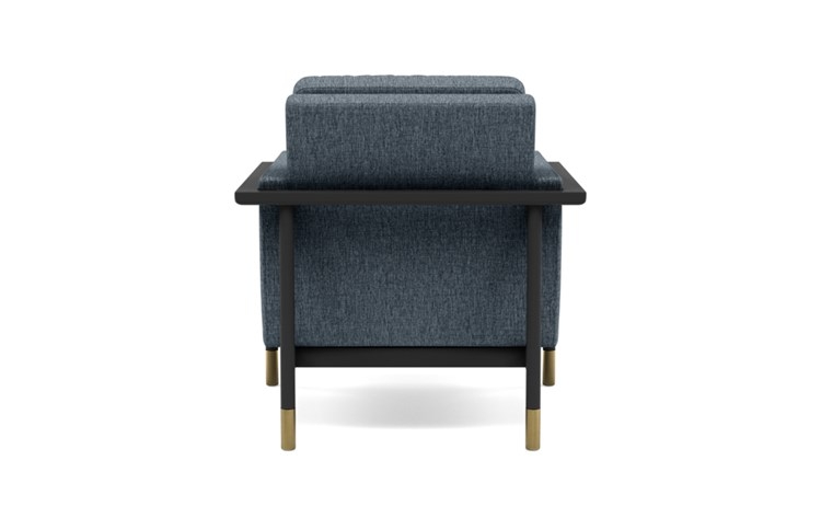 Jason Wu Petite Chair with Blue Rain Fabric and Matte Black with Brass Cap legs - Image 3