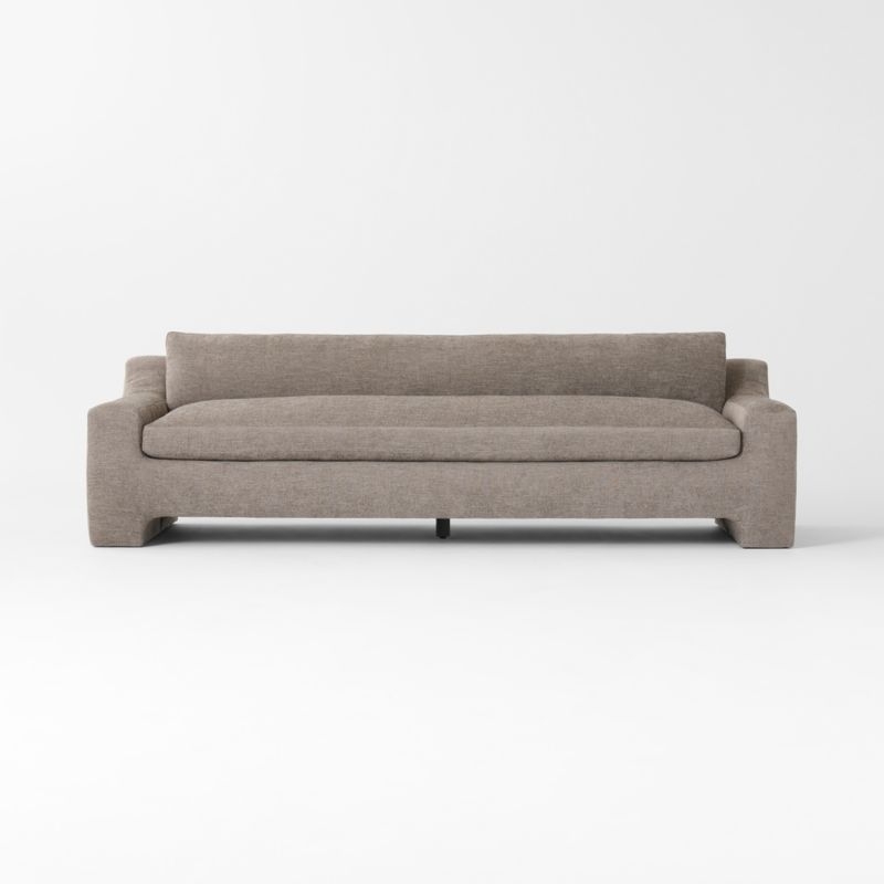 Durant 100" Light Brown Performance Fabric Sofa - Image 1