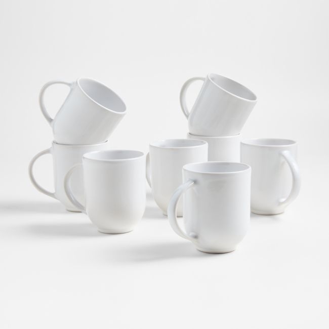 Craft White Stoneware 11-oz. Mugs, Set of 8 - Image 0