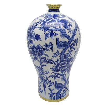 Konigstein Blue 18.1" Porcelain Table Vase - Image 0