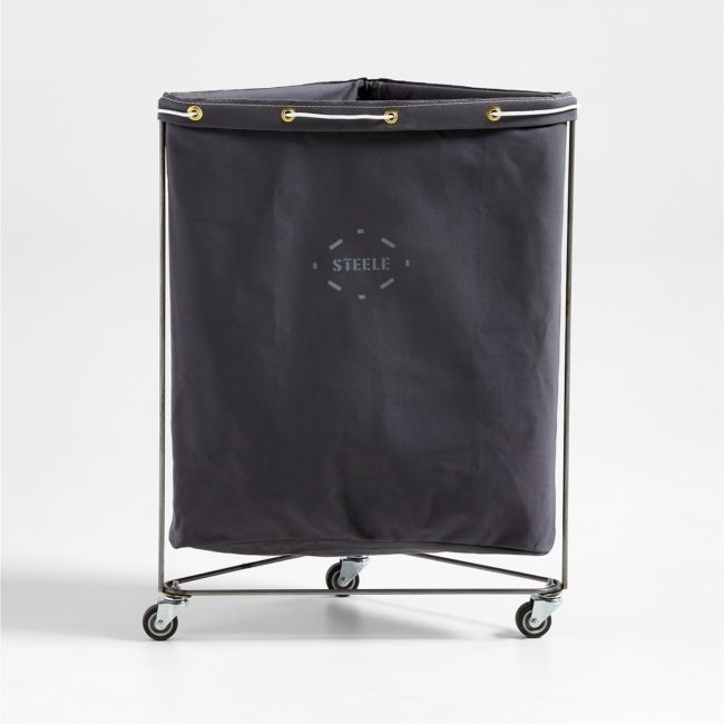 Steele ® Briquette Gray 2.5 Bushel Corner Laundry Hamper - Image 0