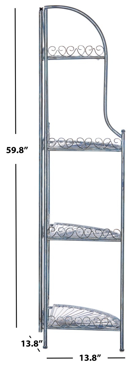 Abarrane 4 Tier Corner Shelf - Mossy Blue - Safavieh - Image 8