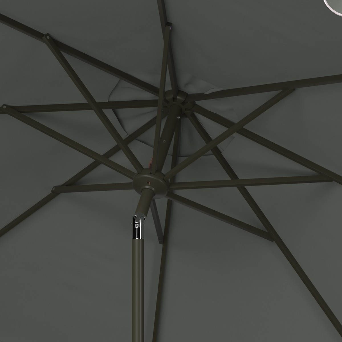 Venice 11Ft Crank Umbrella - Grey - Safavieh - Image 2