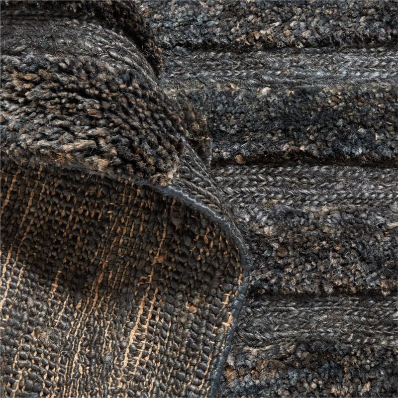 Oaxaca Jute Hand-Knotted Black Area Rug 12'x15' - Image 1