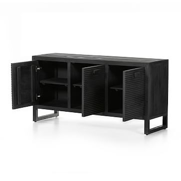 Grooved 59" Media Console, Dark Totem - Image 3