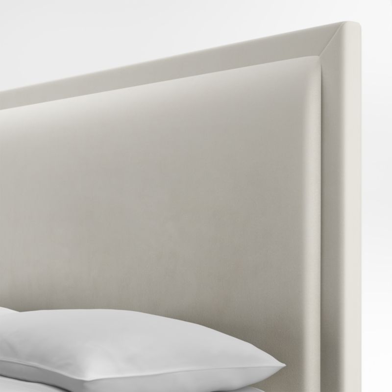 Meraux 56" Beige Upholstered Queen Headboard with Storage Bed Base - Image 2