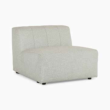 Channeled Back Outdoor Sectional, Armless Single, Faye Ash - Image 1