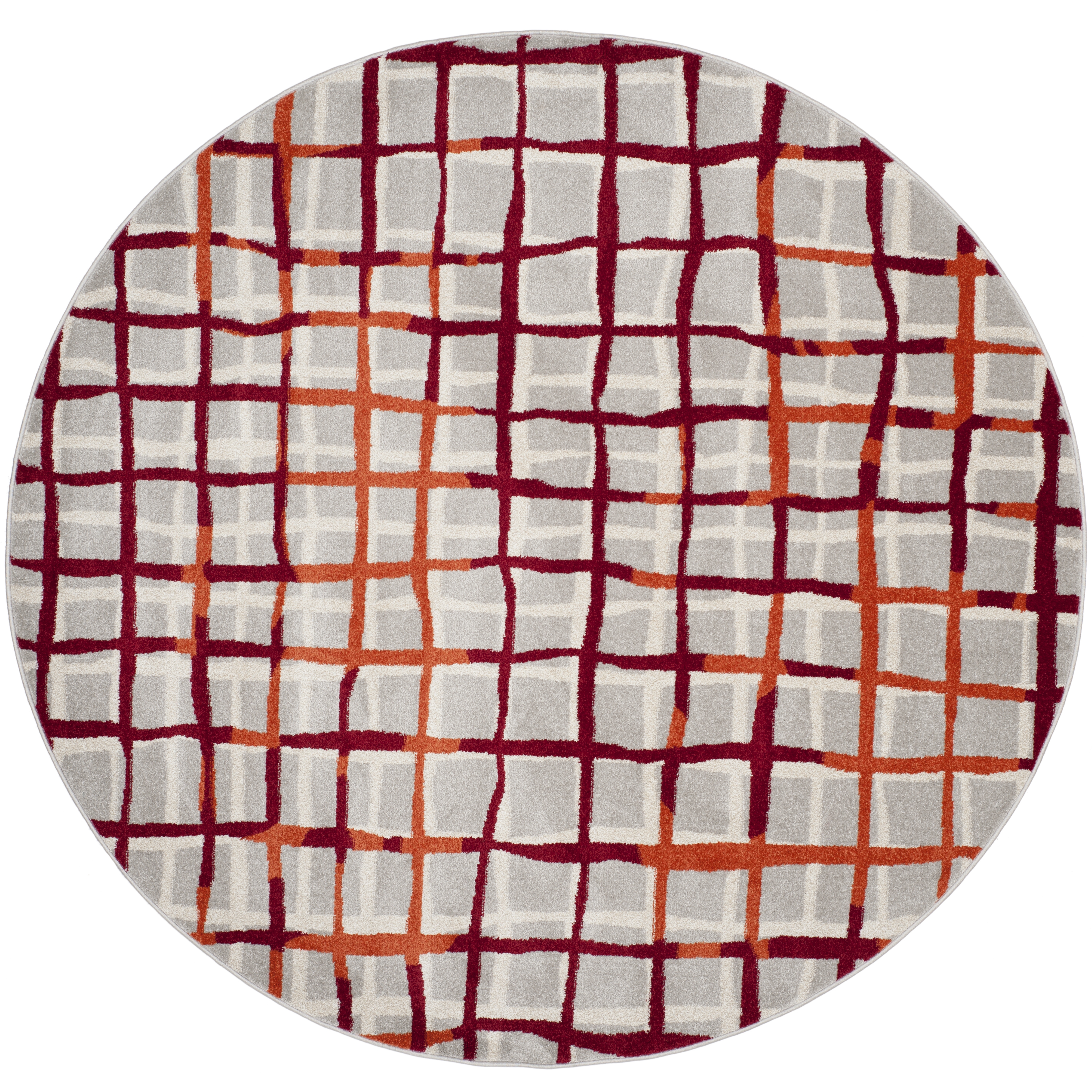 Arlo Home Indoor/Outdoor Woven Area Rug, AMT403B, Light Grey/Ivory,  7' X 7' Round - Image 0