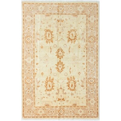 One-of-a-Kind Corr Hand-Knotted 2010s Chobi Beige/Brown 6' x 9' Wool Area Rug - Image 0