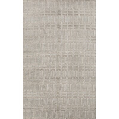 Abstract Hand-Knotted Wool Silver Area Rug - Image 0