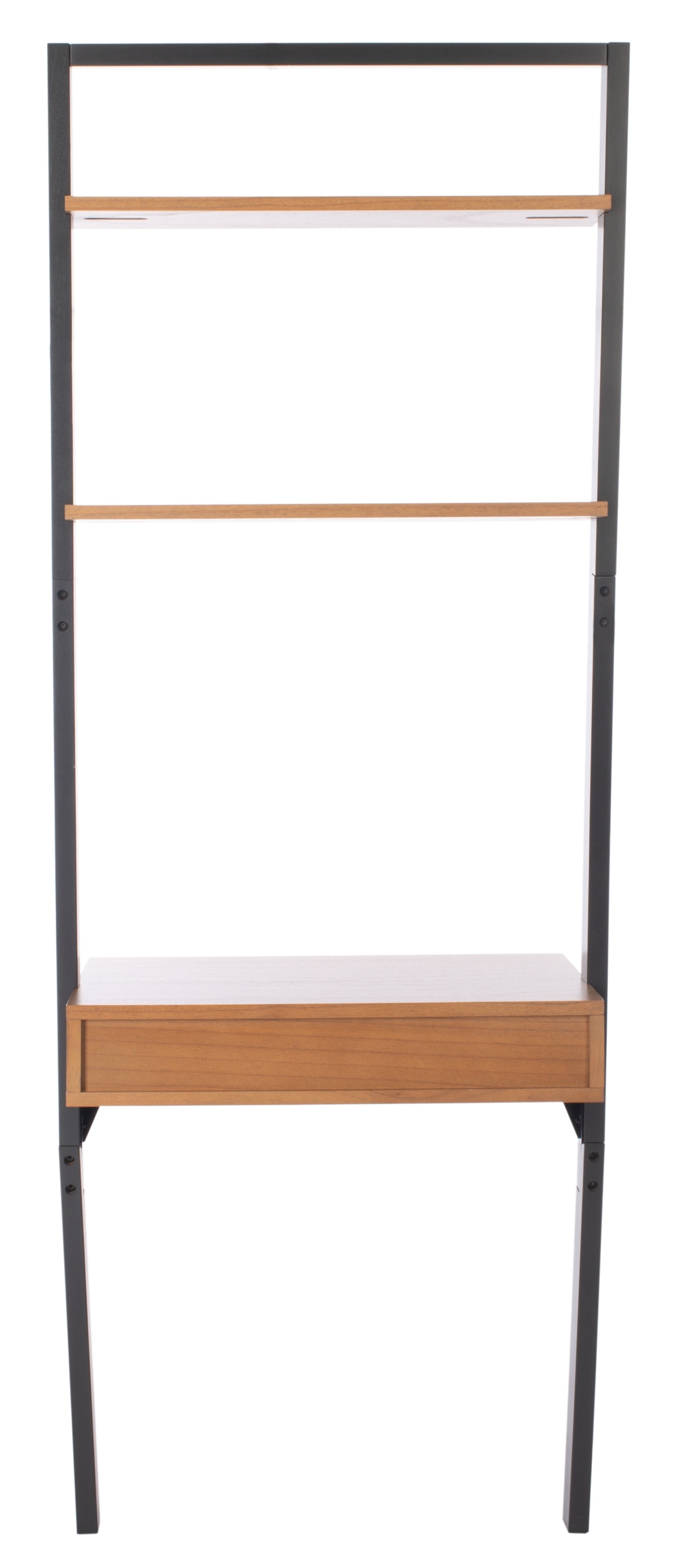 Kamy 2 Shelf Leaning Desk - Natural / Charcoal - Safavieh - Image 6