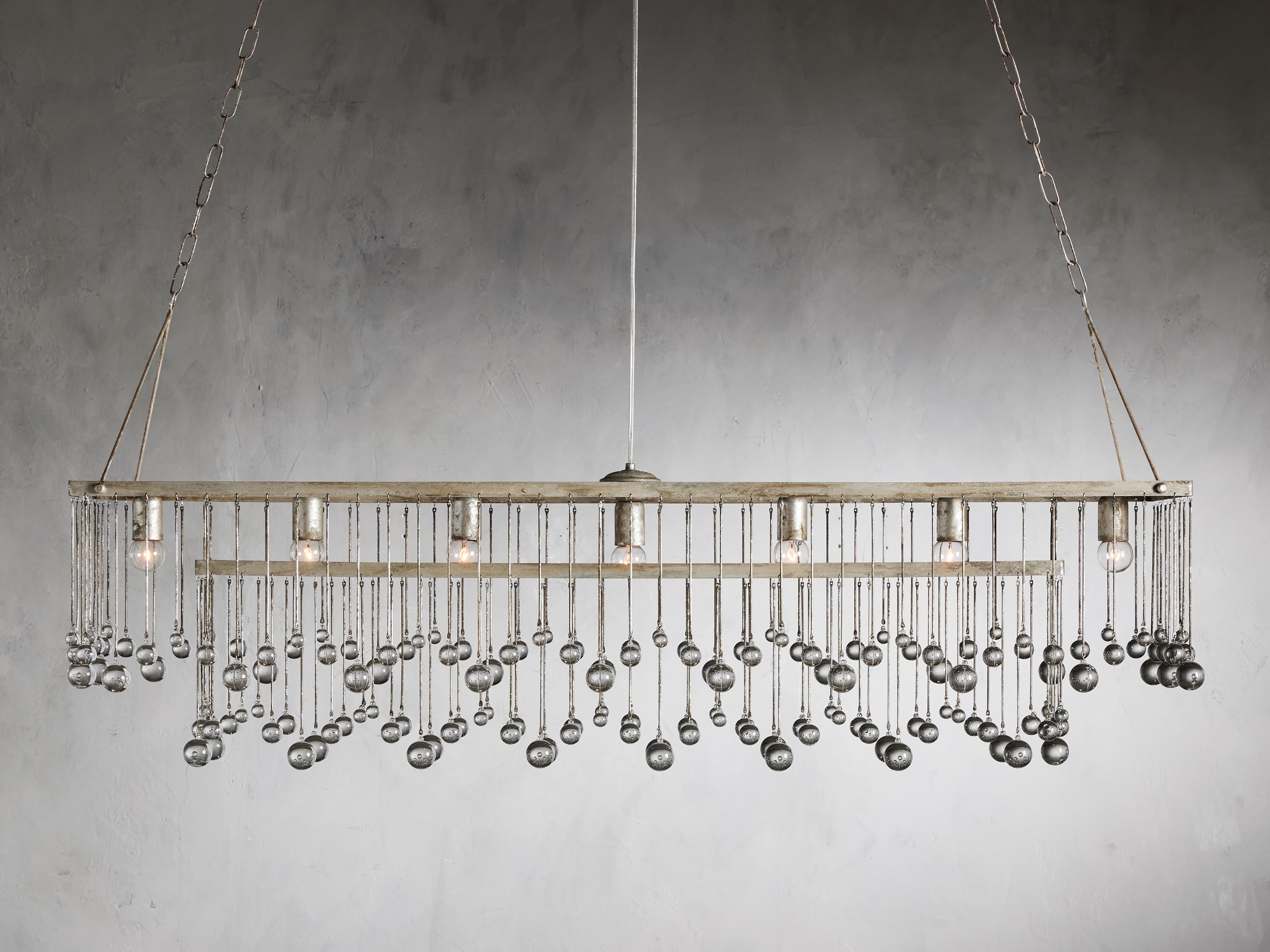 Aubrey Rectangular Chandelier in Silver 60" - Image 0