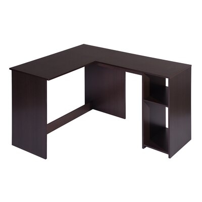 Corner Computer Desk L-Shaped Home Office Workstation Writing Study Table With 2 Storage Shelves - Image 0