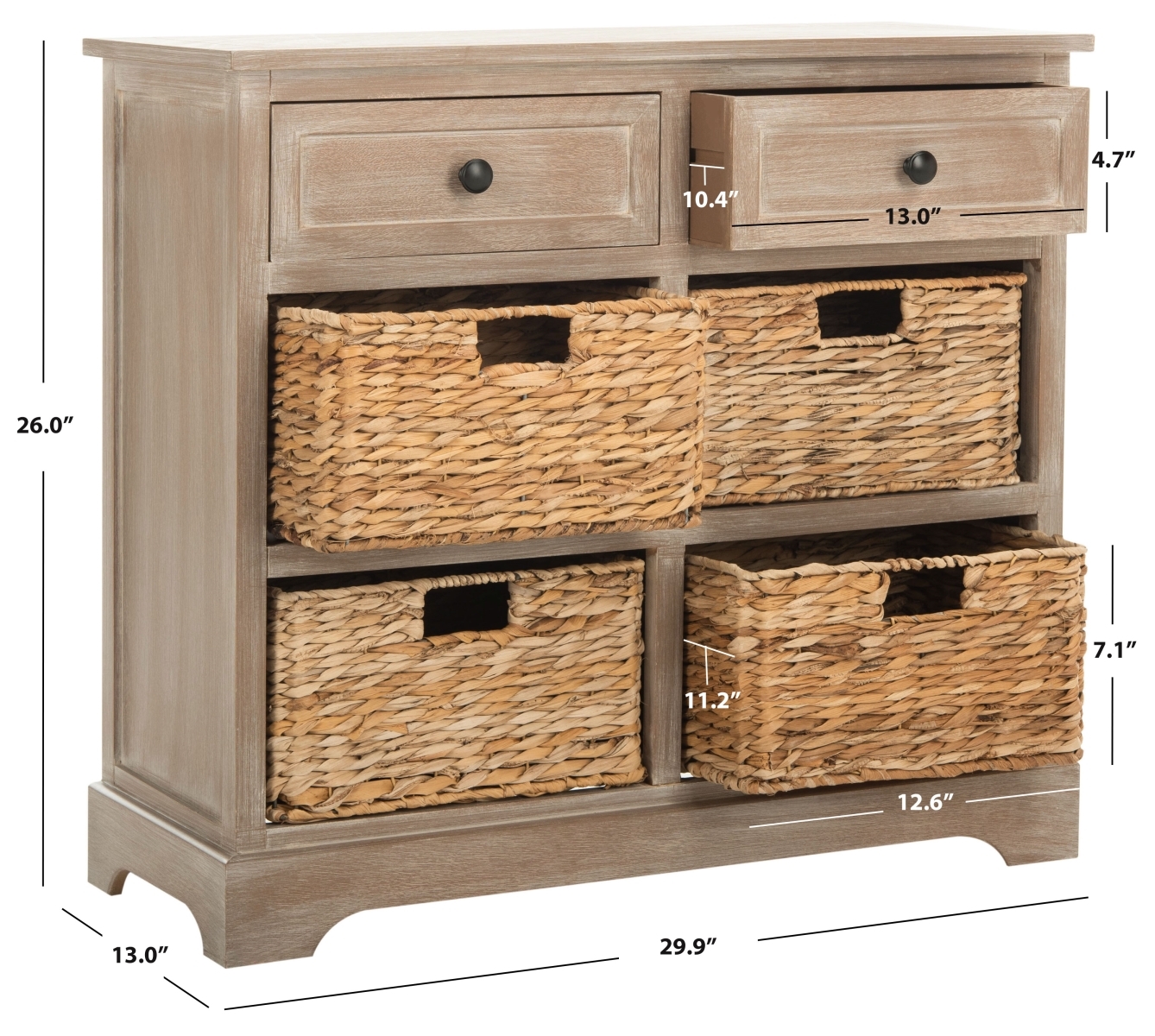 Herman Storage Unit - White Washed - Safavieh - Image 8