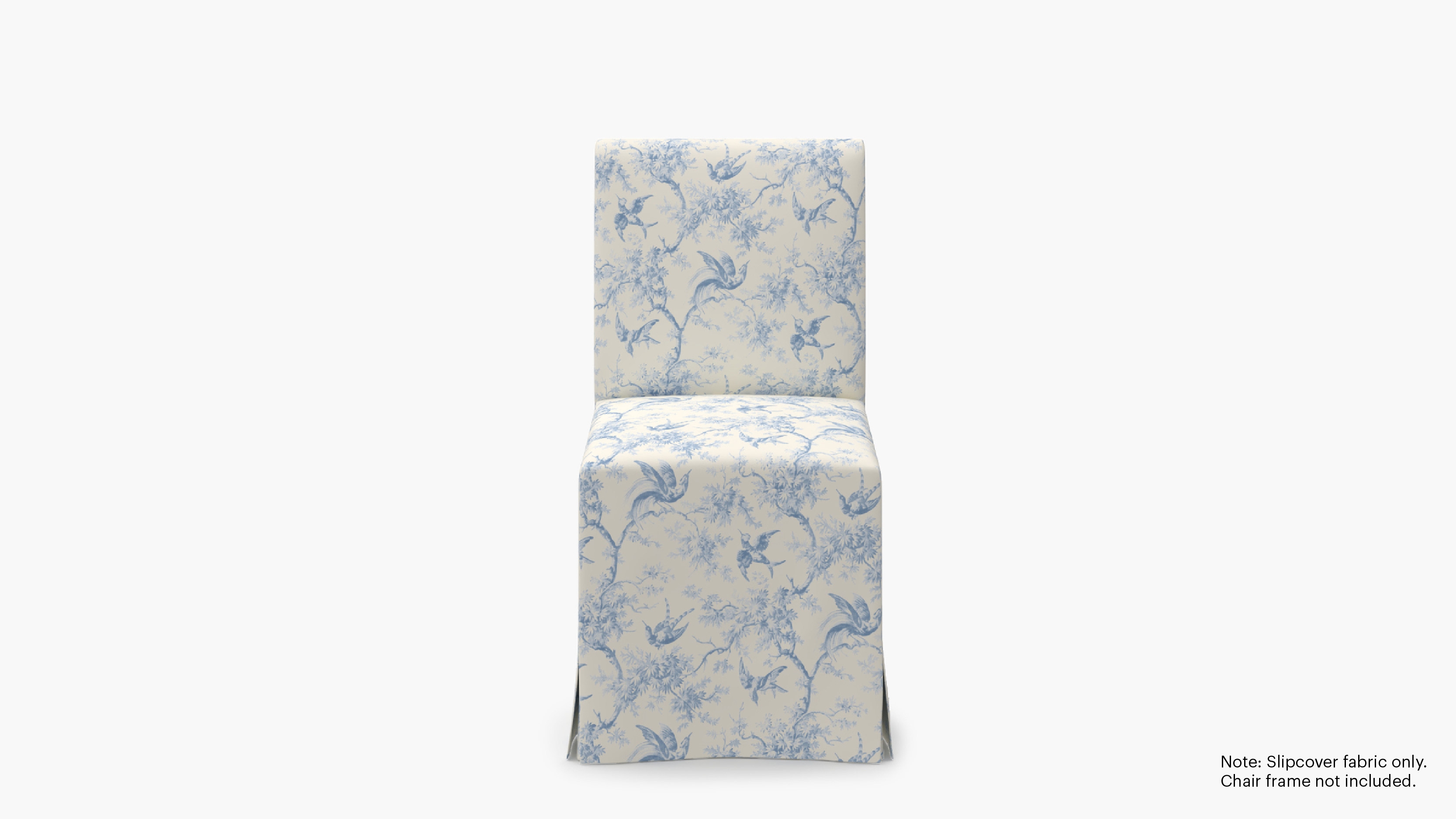 Slipcovered Signature Dining Chair - Cover Only, Blue Swallows - Image 0