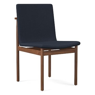Framework Dining Chair, Basket Slub, Midnight, Walnut - Image 0