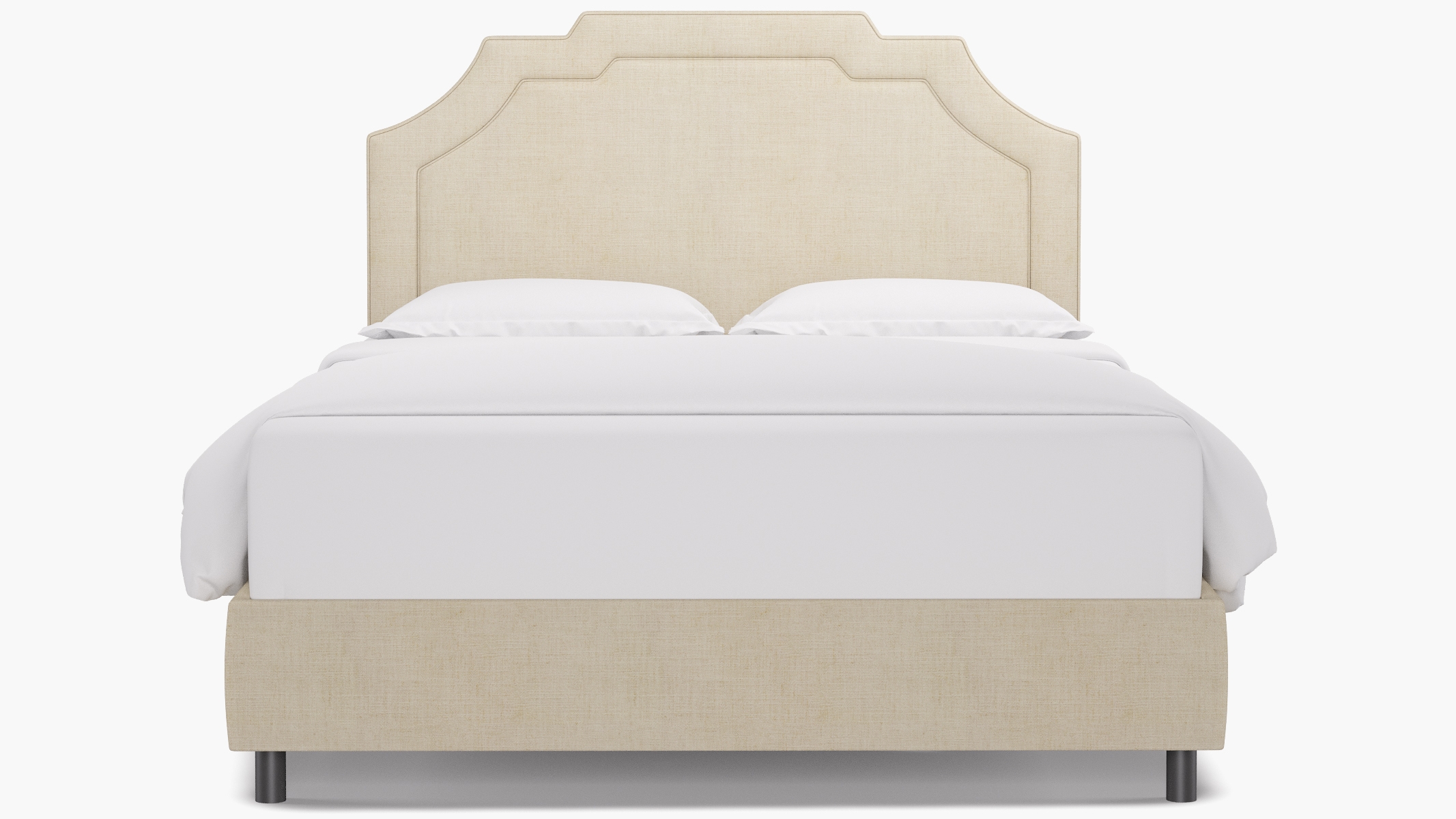 Art Deco Bed, Talc Everyday Linen, Queen - Image 1