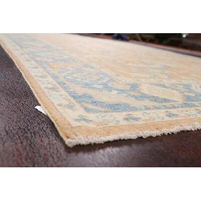 One-of-a-Kind Hand-Knotted New Age Oushak Beige/Blue 8'4" x 10'9" Wool Area Rug - Image 0