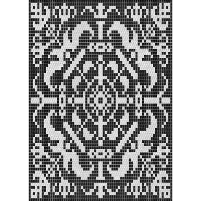 Oriental Wool White/Black Area Rug - Image 0