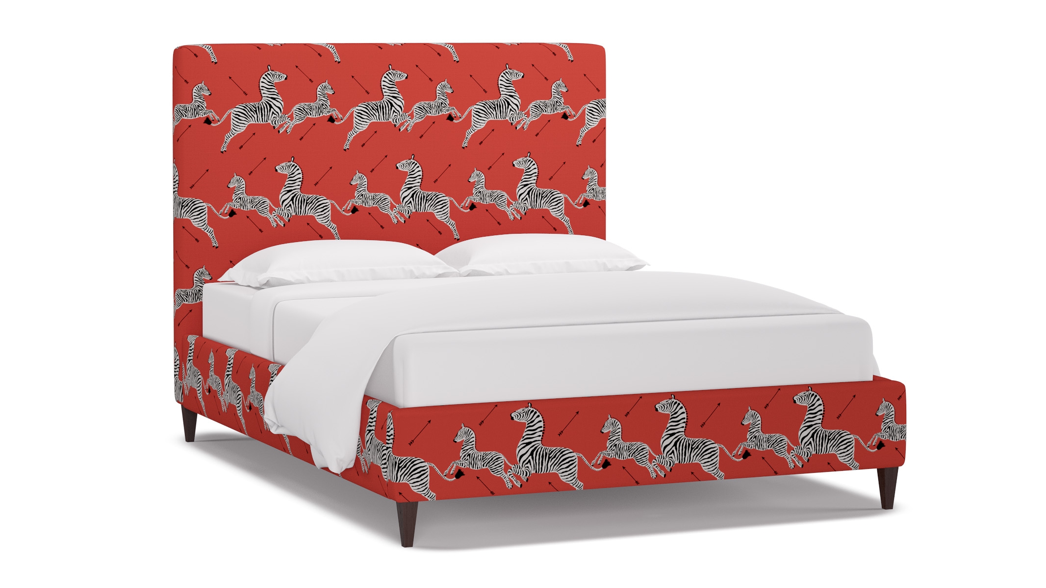 Classic Bed, Coral Zebra, Espresso Square Tapered Leg, Twin - Image 1