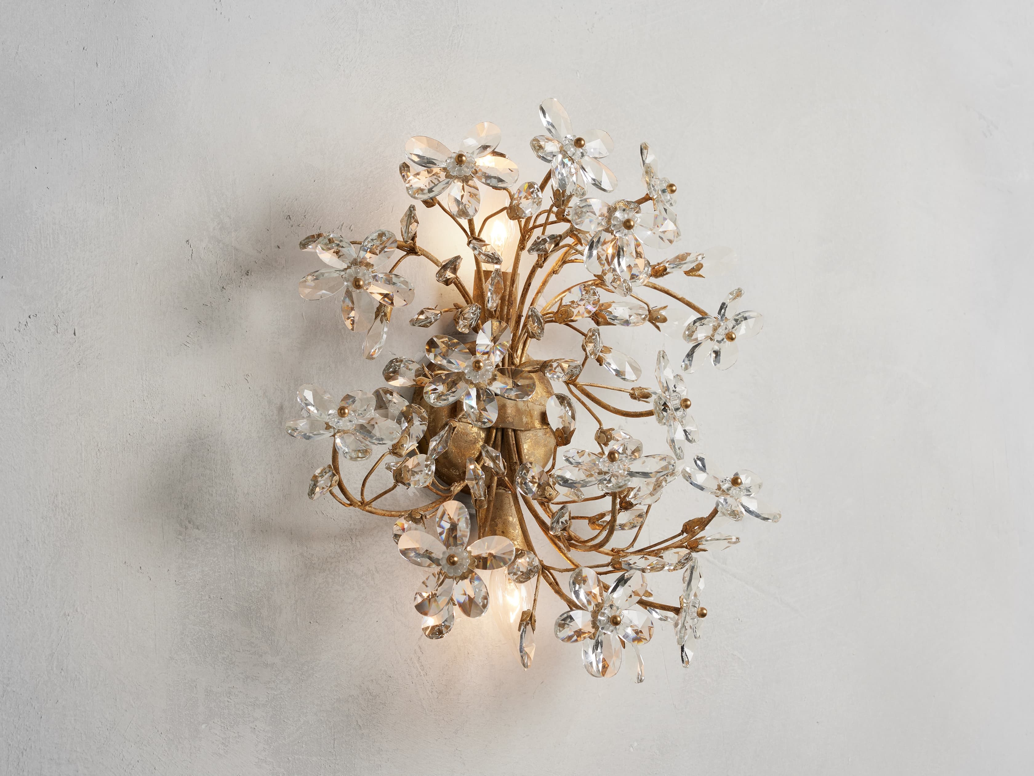 Fiore Sconce in Crystal Brass  Gold - Image 0