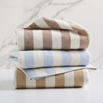 Heather Taylor Home Stripe/Gingham Towels, Nutmeg, Bath Towel - Image 2