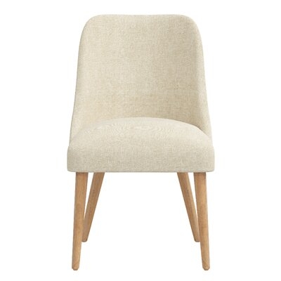 Mid-Century Modern Dining Chair With Rounded Shape In Milsap Canvas - Image 0