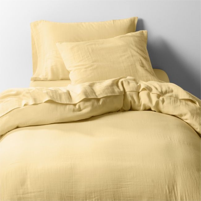 Supersoft Gauze Organic Cotton Lemon Sorbet Twin XL Duvet Cover - Image 0