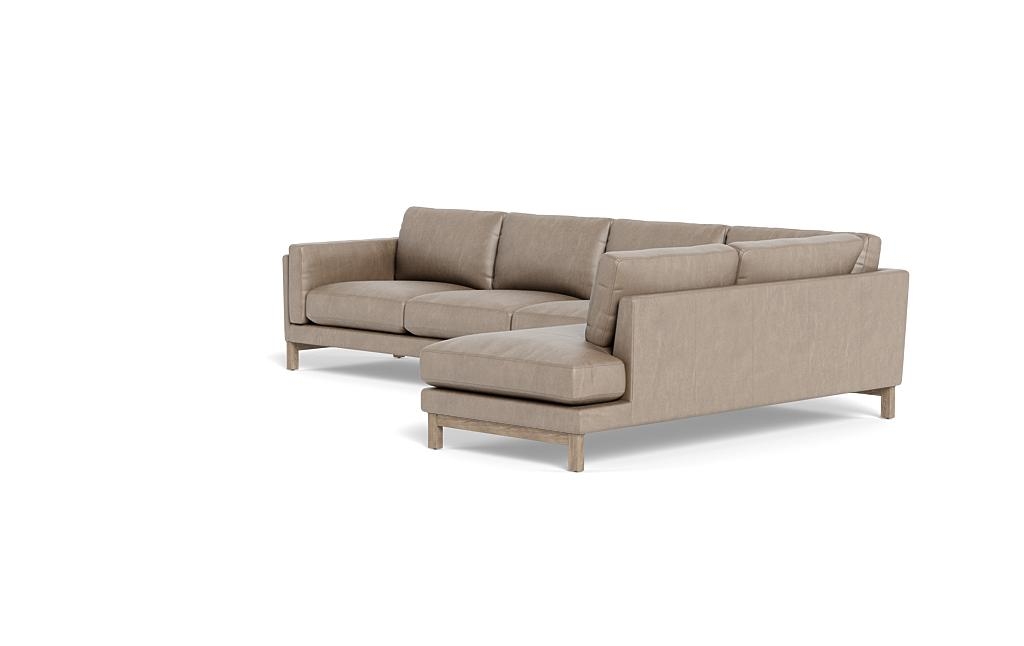 Gaby Leather 4-Seat Sectional with Right Bumper - Image 2