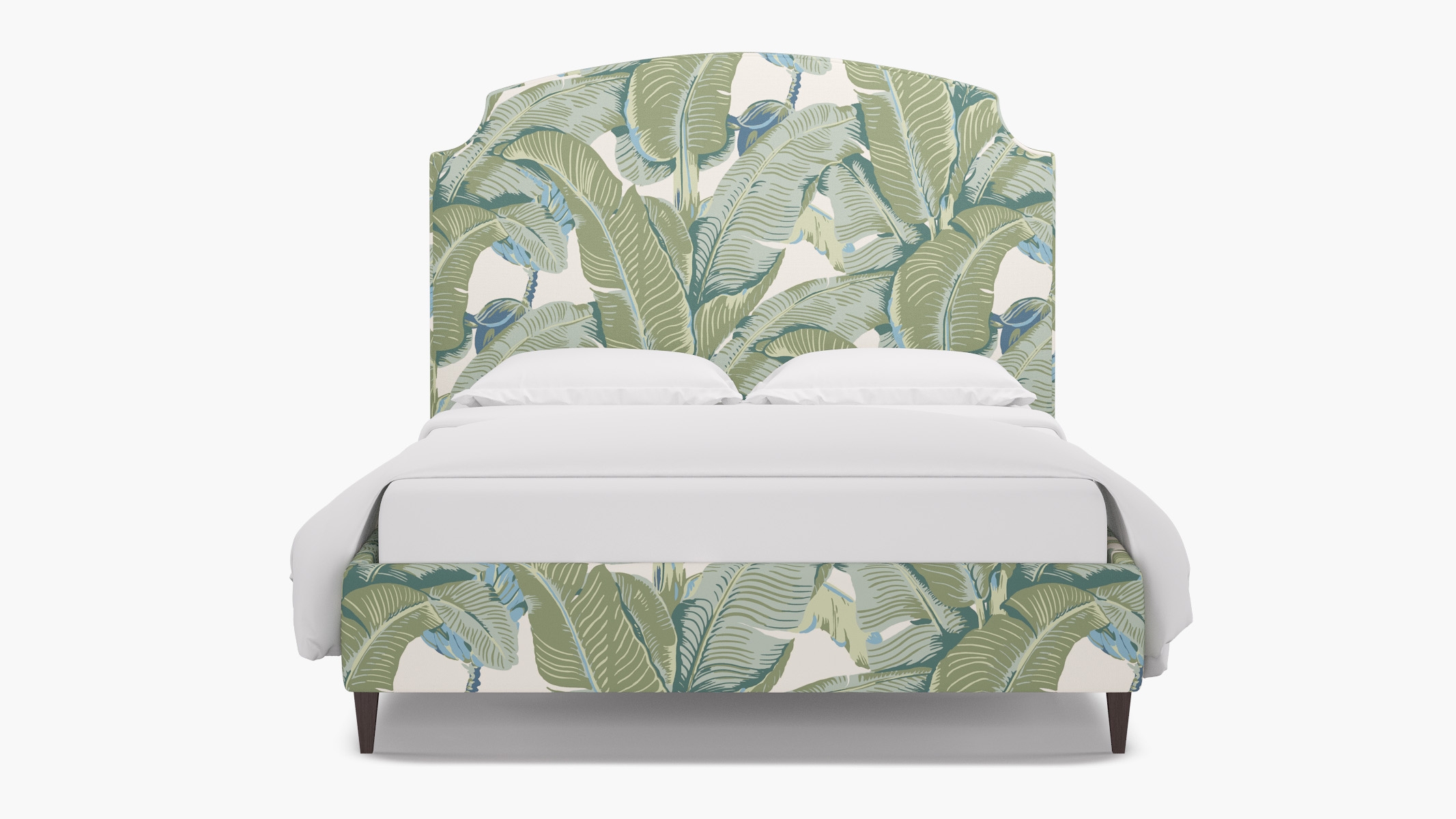 Cove Bed, Pistachio Martinique®, Espresso Square Tapered Leg, King - Image 0