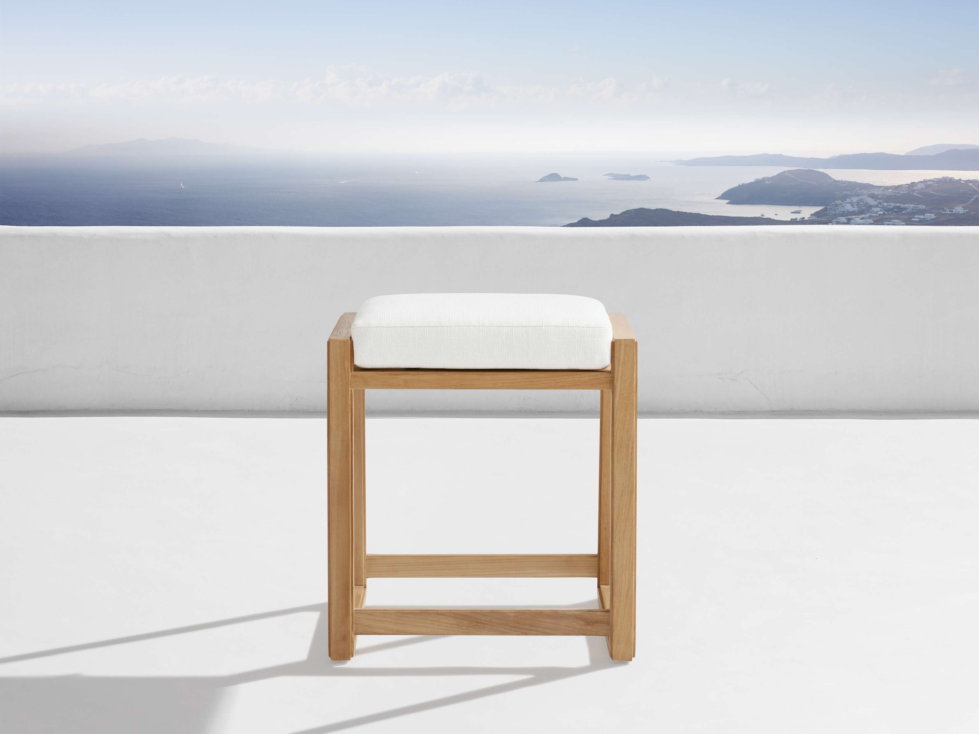 Canyon Outdoor Backless Counter Stool Teak in Natural  Eden Snow  - Image 0