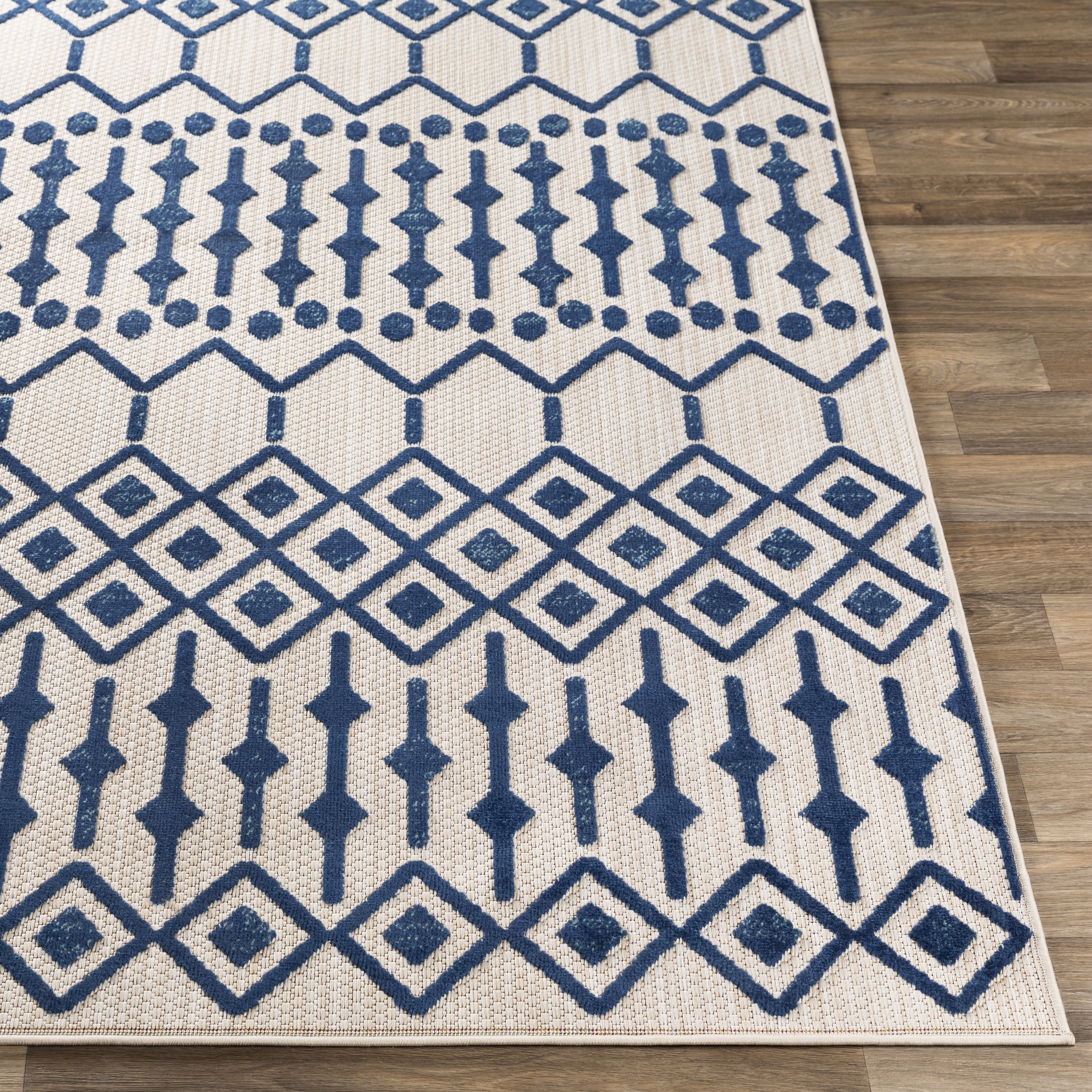 Big Sur Blue Outdoor 2' x 3' Machine Woven Rug - Image 2